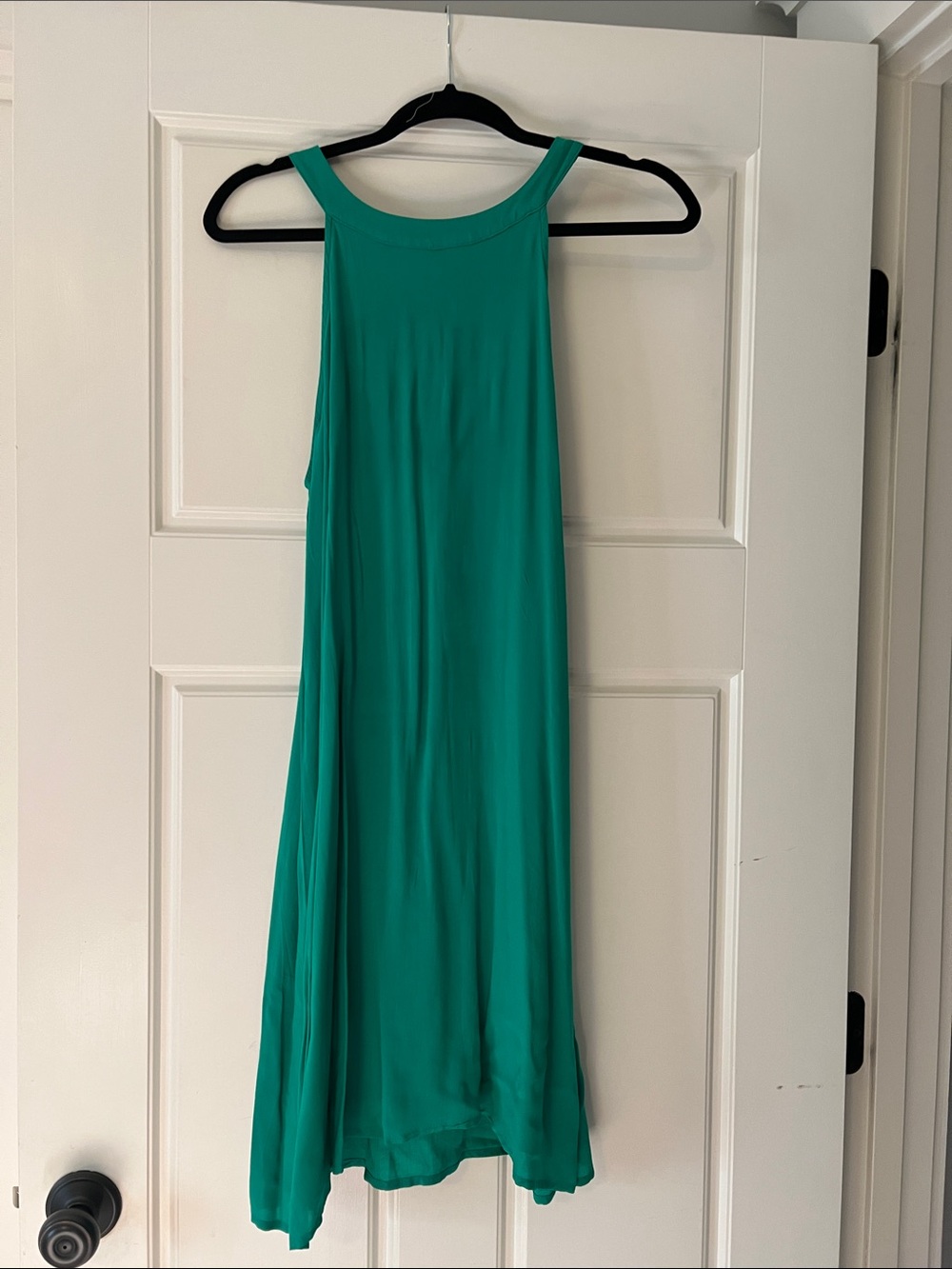 Splendid Teal Green Sleeveless High-Neck Tunic